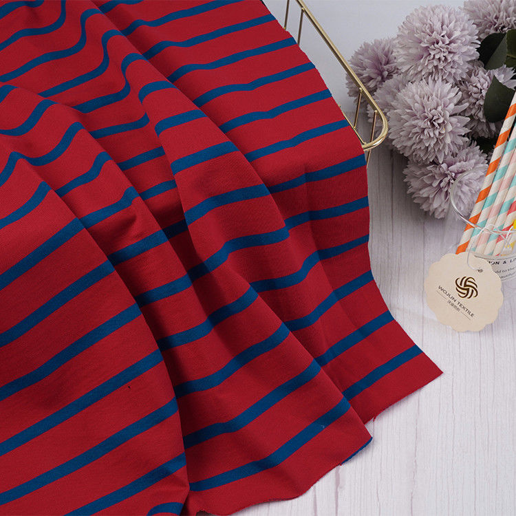 Tessuto a strisce blu e rosso francese larghezza 200 cm cotone puro per felpa con cappuccio