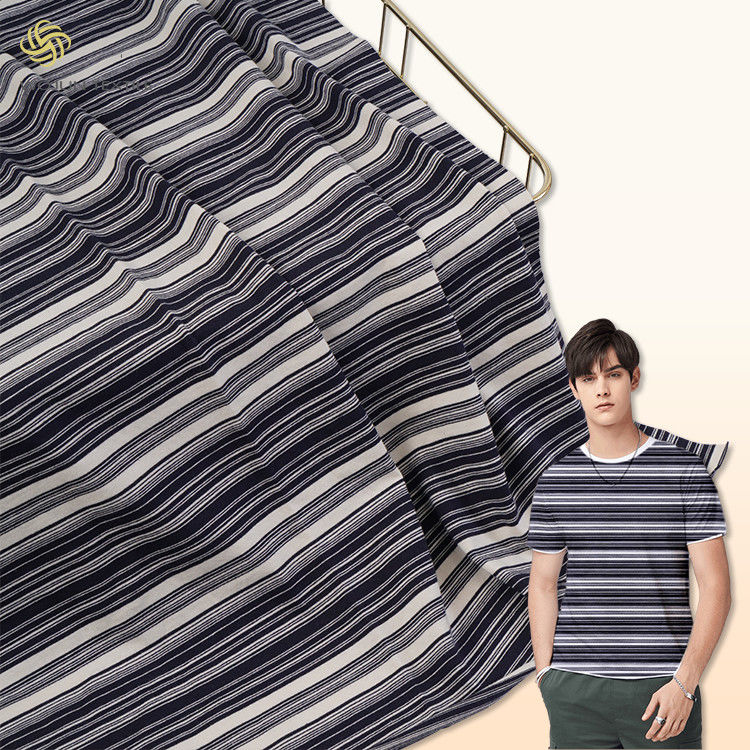 Tissu a righe morbido e di moda 100% cotone liscio con maglietta
