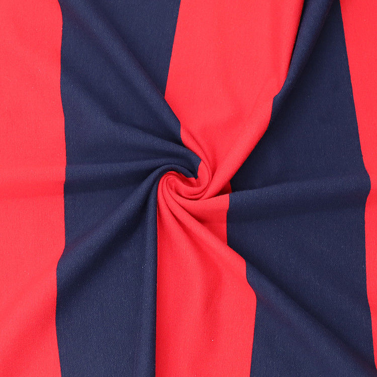 Tissu a strisce per la pelle 175 gm Tissu di cotone a maglia pettinato per maglietta