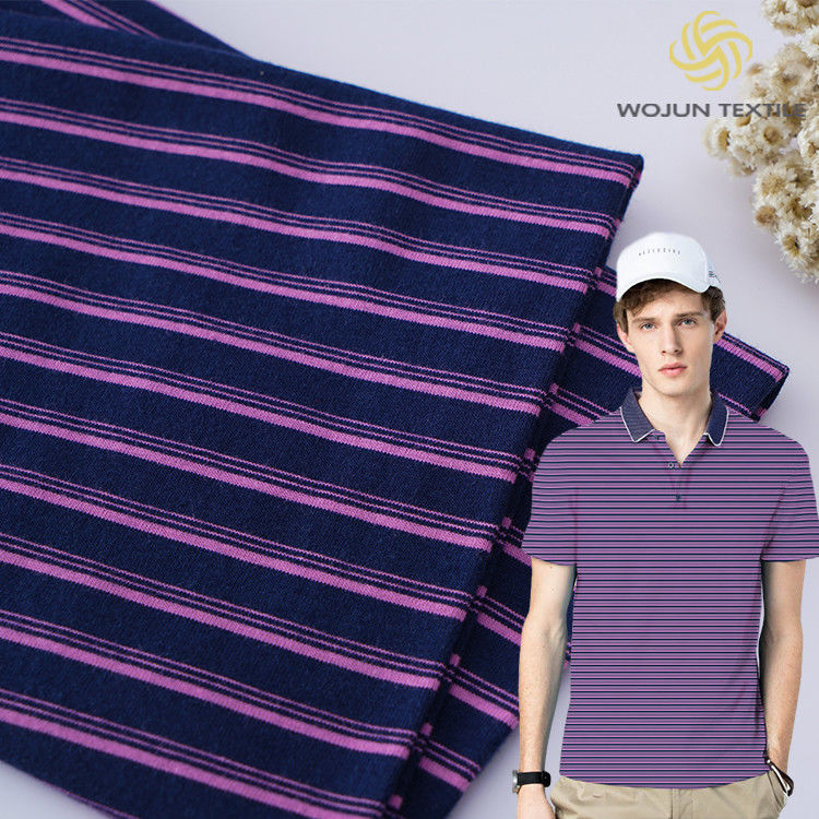 Pulito Puro di cotone Piano tessuto Materiale a strisce Tessuto Per Polo Camicia Amichevole per la pelle