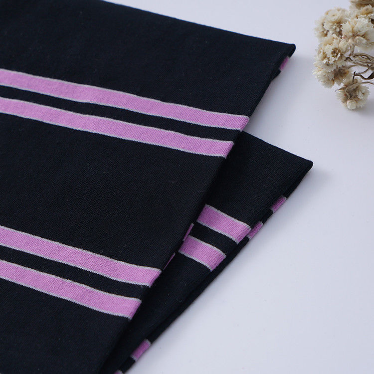 Confortevole cotone semplice sudore assorbente materiale a strisce tessuto per T-shirt