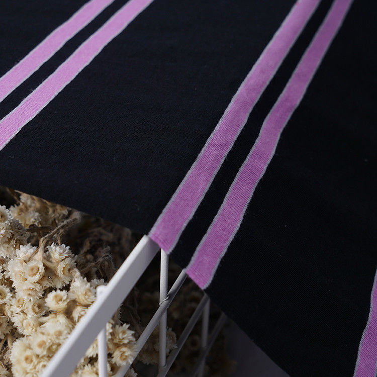 Confortevole cotone semplice sudore assorbente materiale a strisce tessuto per T-shirt