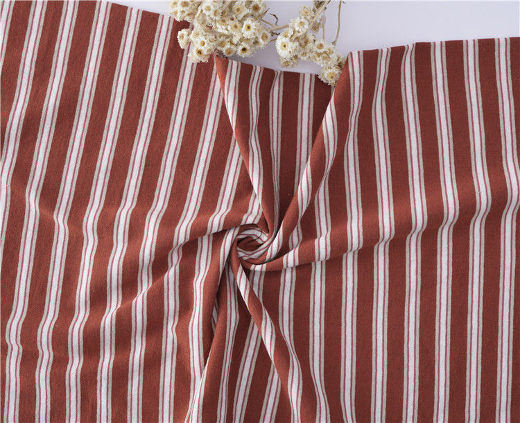 Buona consistenza Ramie Maglietta di cotone a righe 190gm Tessuto di cotone pettinato a maglia per camicia casual