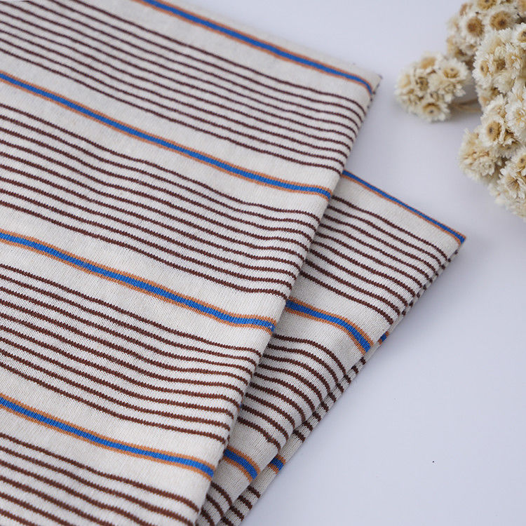 Tessuto di cotone e di lino resistente ad assorbimento del sudore a strisce per maglietta