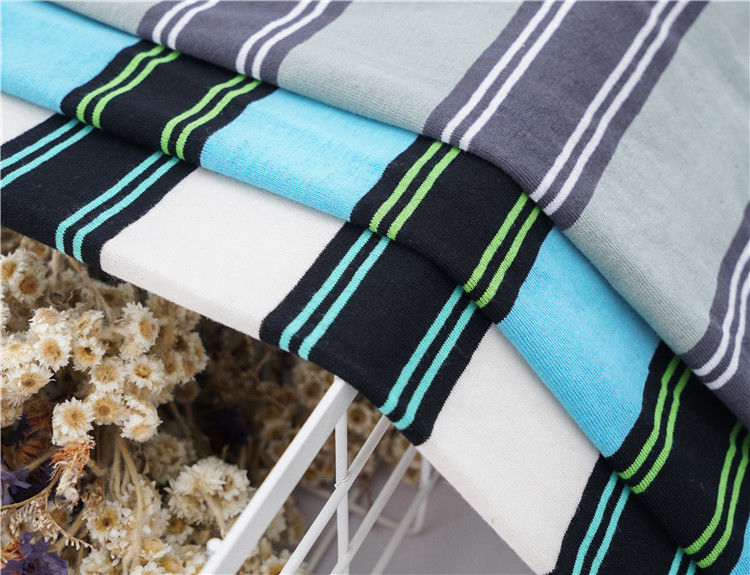 Forte assorbimento del sudore Puro cotone e lino Single Jersey Materiale a strisce Tessuto per polo