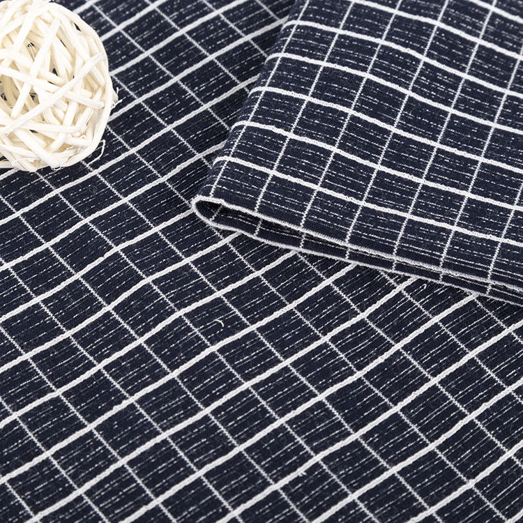 T-shirt di cotone pettinato tessuto strettamente tessuto rilassante tessuto a maglia a quadri per polo