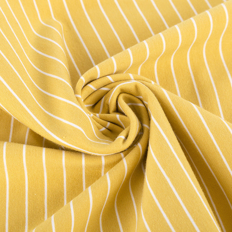 Moderno Confortevole T-shirt in tessuto di cotone a righe in jersey semplice