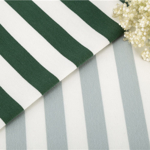Elasticità Moderno Tissu di cotone a strisce verdi di colore brillante per il terry francese