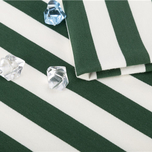 Elasticità Moderno Tissu di cotone a strisce verdi di colore brillante per il terry francese