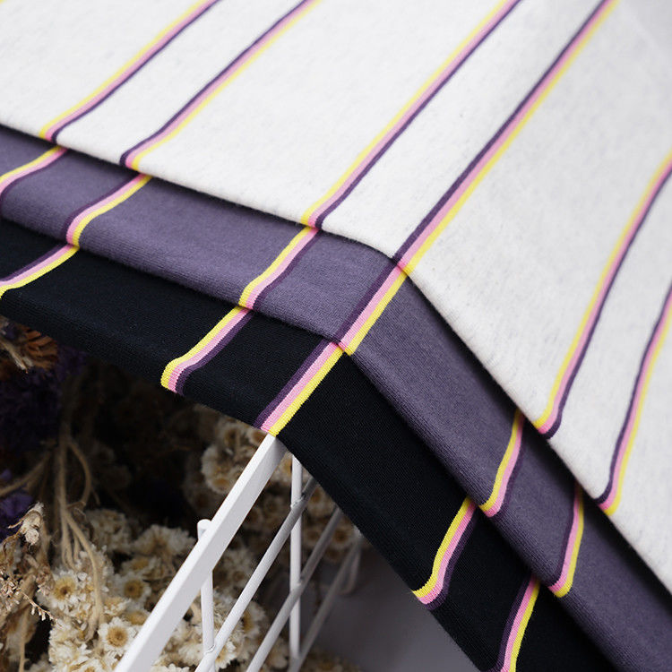 Puro cotone e tessuto a maglia a strisce per magliette