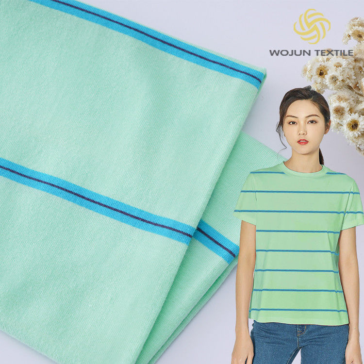 Tessuto a maglia a strisce traspirante di alta qualità e naturale e ecologico per magliette