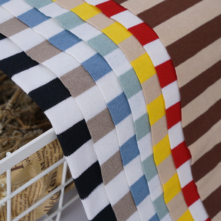 Stoffa di cotone puro a strisce per magliette, respirabile, idratante e alla moda