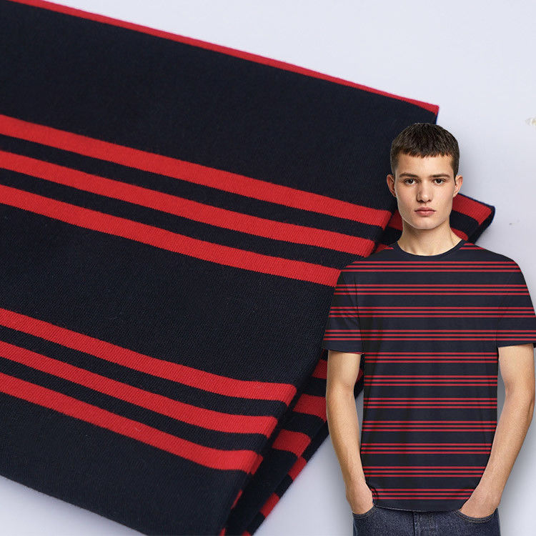 Stoffa a maglia a strisce per magliette