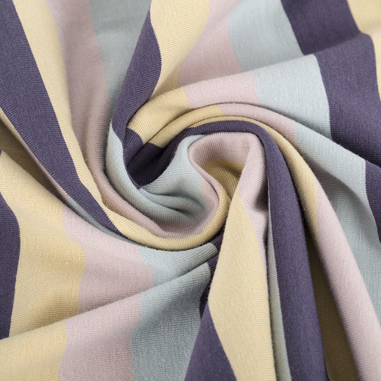 Tissu di cotone a righe di buona qualità per magliette, rispettoso della pelle e dell'ambiente