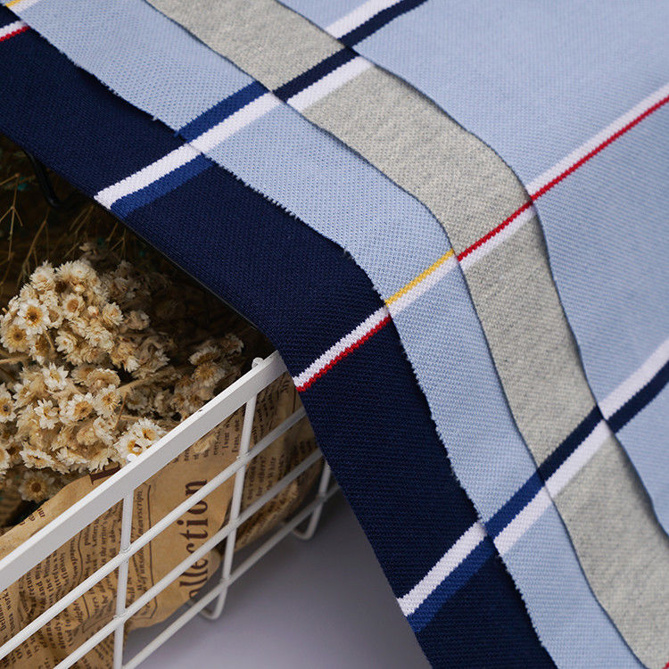 Cotton pettinato e filati ecologici Tissu tinto a righe Tessuto a maglia per polo