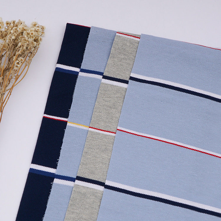 Cotton pettinato e filati ecologici Tissu tinto a righe Tessuto a maglia per polo