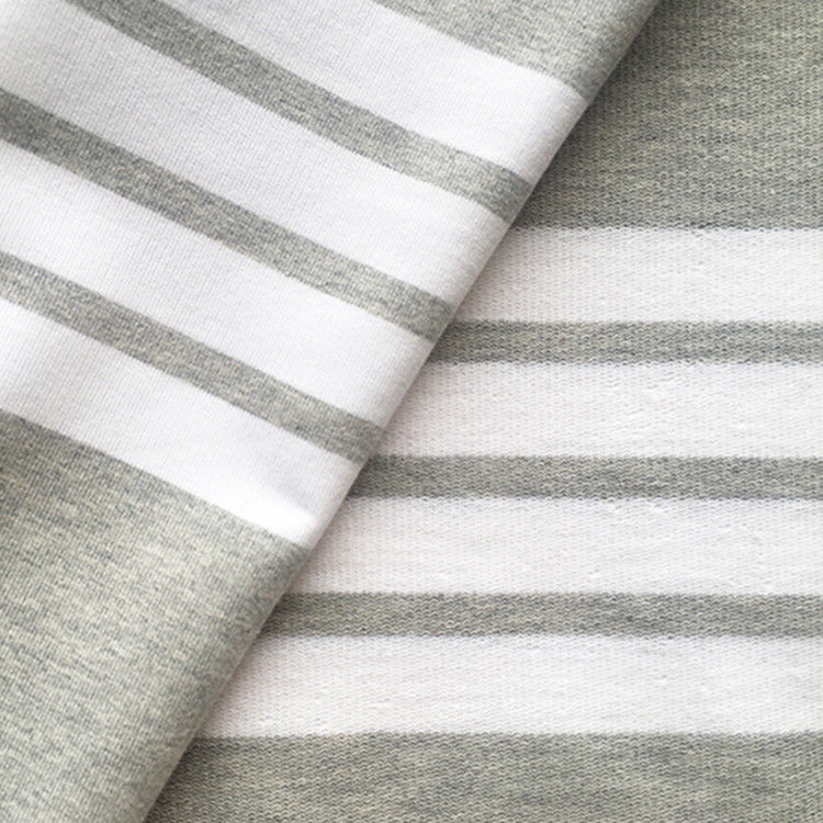 Tissu di cotone a righe sano e duraturo per magliette con fibre elastiche