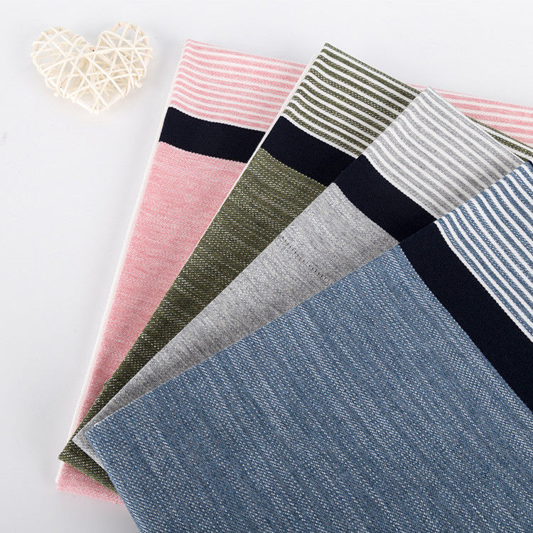 Tessuto di cotone a strisce morbido e traspirante per abbigliamento casual con texture di bambù denim