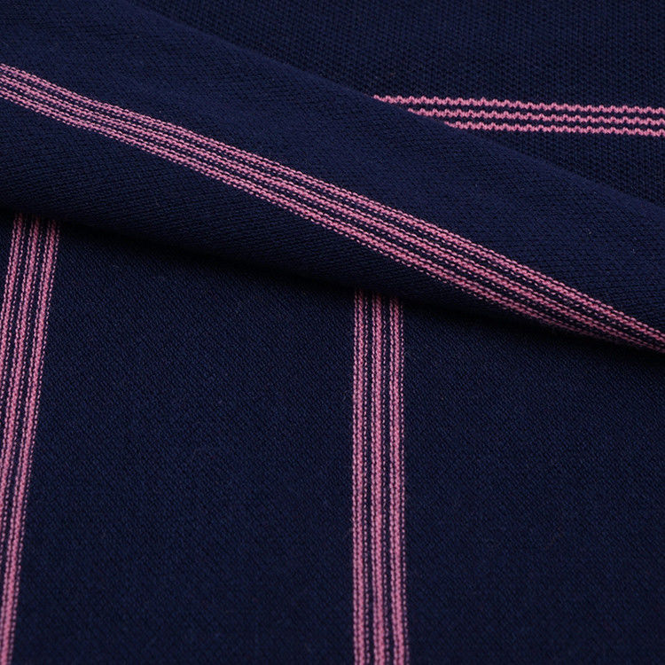 Tessuto a maglia a strisce traspirante, comodo e resistente, adatto alla pelle, per polo