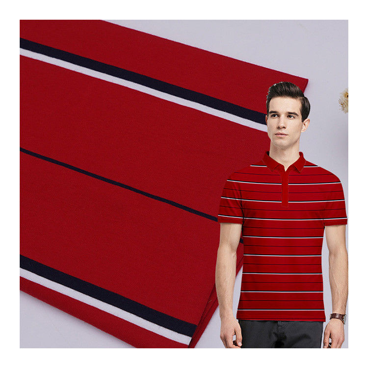 Facile da curare e naturale e liscio Tessuto a maglia a righe per polo