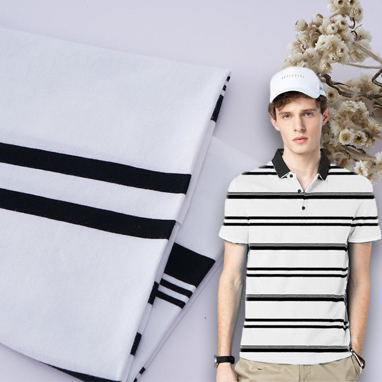 Elastico e naturale e confortevole e traspirante tessuto a maglia a righe per polo