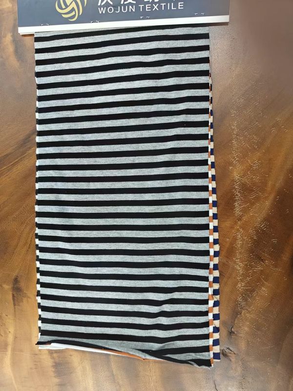 Absorbente sudore e liscio Puro cotone a righe Tessuto a maglia per polo