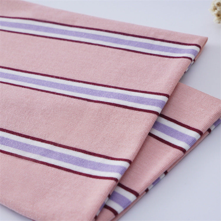 Tessuto a maglia a strisce di cotone multicolore e alla moda