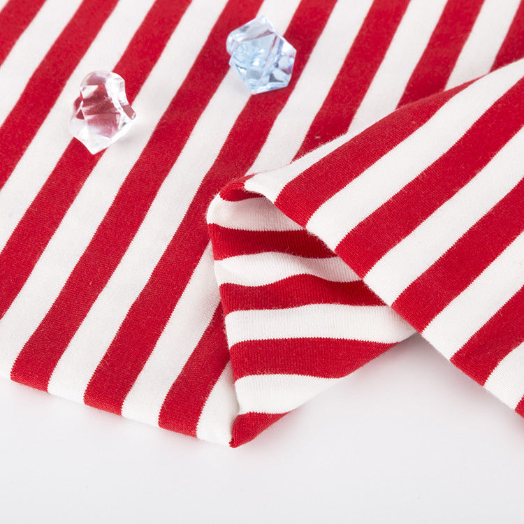 Facile da curare e traspirante e igroscopico tessuto a maglia a righe per abbigliamento casual