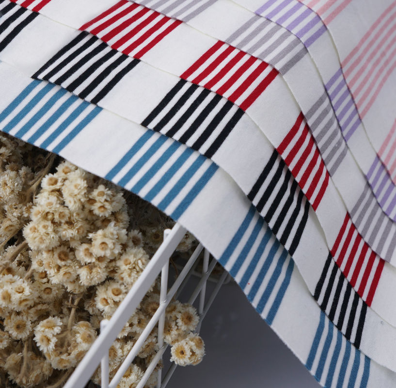 Tessuto di materiale a strisce multicolore e ecologico per abbigliamento informale