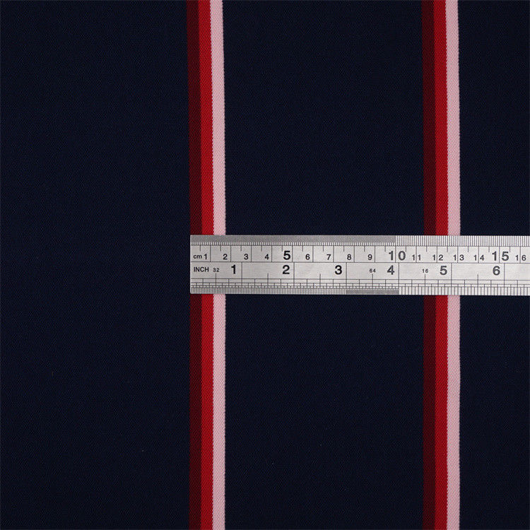 Buona consistenza, respirabile, resistente all'usura, tessuto a maglia a righe per polo