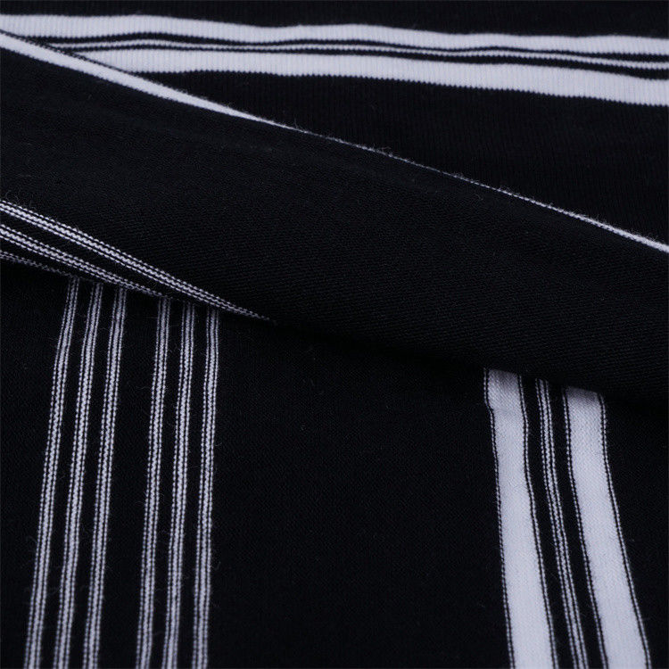 Tessuto a maglia a righe per maglietta, traspirante, naturale e morbido, non facile da deformare