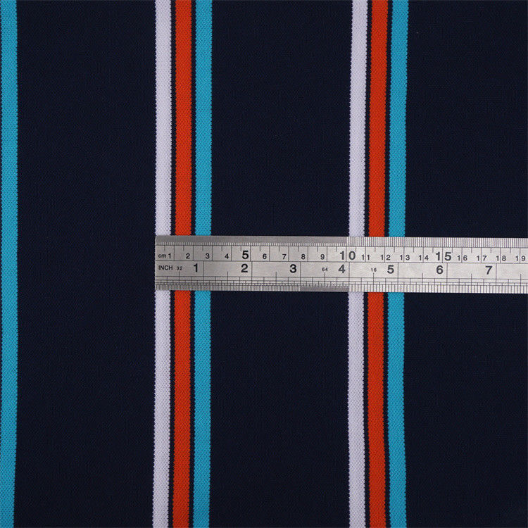 Tessuto a maglia a strisce per camicia da polo, traspirante, confortevole e naturale, resistente all'usura