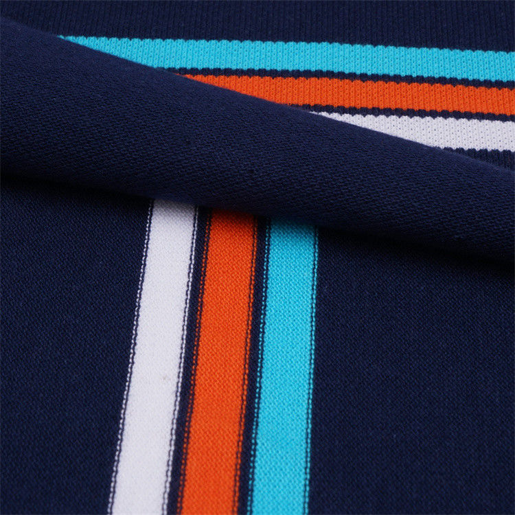 Tessuto a maglia a strisce per camicia da polo, traspirante, confortevole e naturale, resistente all'usura