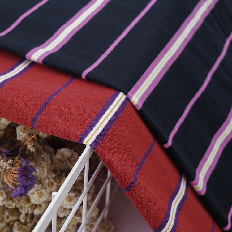 Salutevole tessuto a maglia a righe morbido e resistente all'usura per magliette