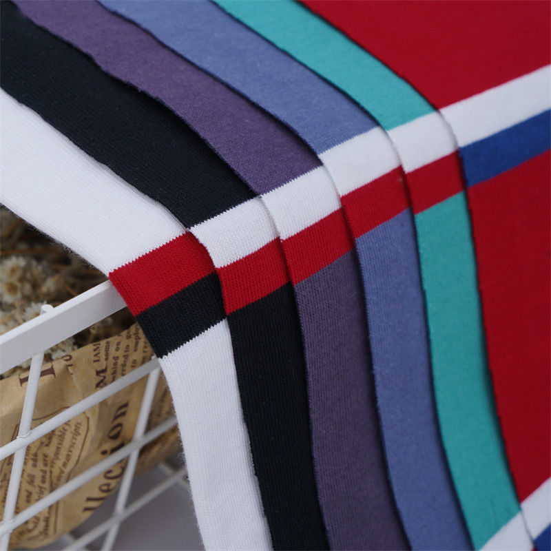 Materiale a maglia a strisce di alta qualità e non facile da deformare, traspirante e rinfrescante, per polo.