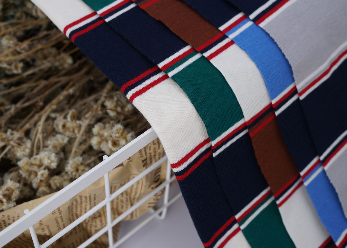 Tessuto a maglia a strisce per polo, respirabile, croccante e confortevole