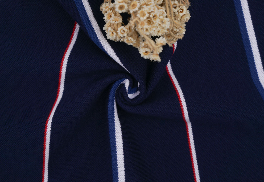 Tessuto a maglia a righe traspirante e resistente all'usura, delicato sulla pelle, antirughe e croccante per T-shirt
