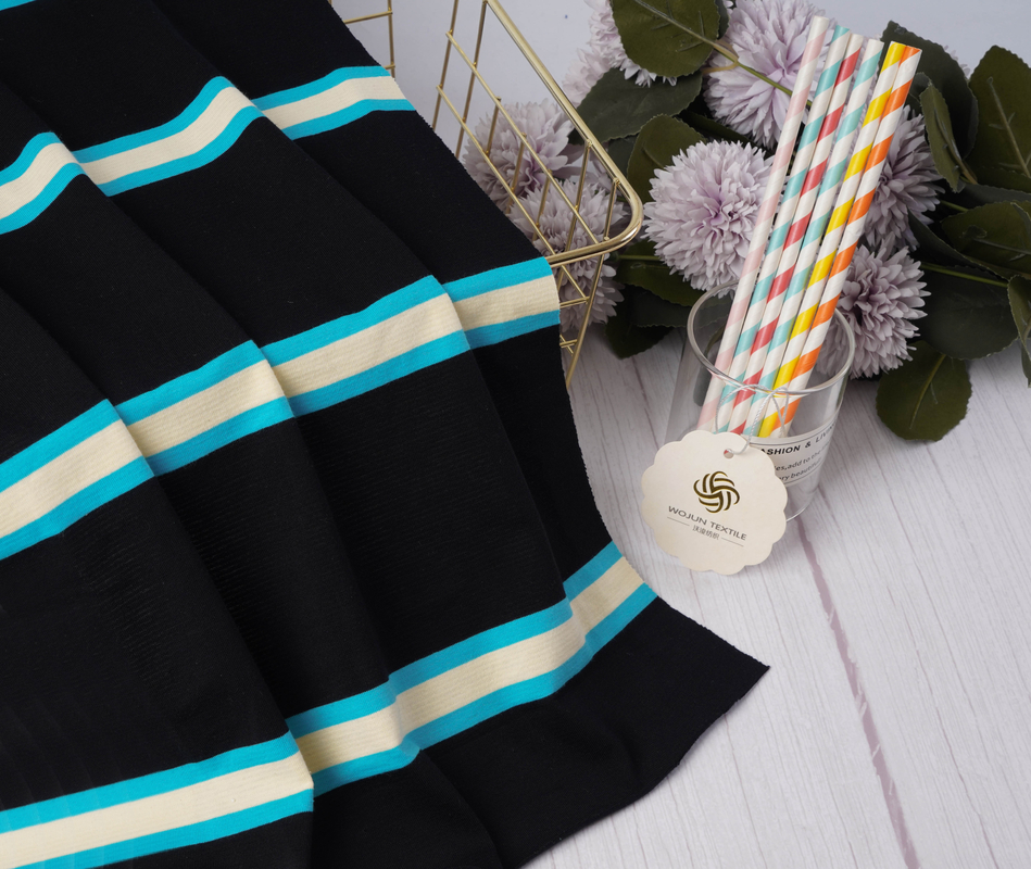 Tessuto a maglia a strisce anti-rughe per polo.