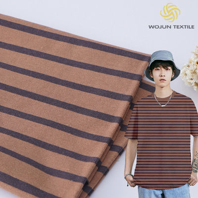 175cm 185gm Tessuto a righe rosso e nero T-shirt di cotone elastico Materiale