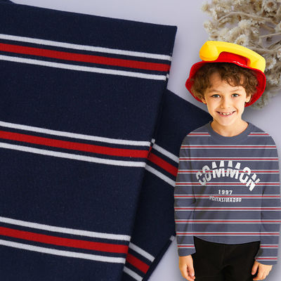 Stoffa di cotone puro a strisce, 192 cm, abbigliamento sportivo, tessuto a maglia di cotone