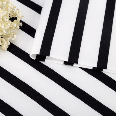 Il cotone puro ha barrato la struttura amichevole 170gsm 175cm della pelle in bianco e nero del tessuto