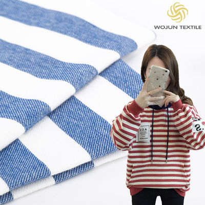 Tessuto a maglia a strisce colorato per la pelle blu e bianco per maglietta