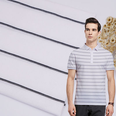 Tissu di cotone puro con maglia singola leggero traspirante a strisce texture morbida