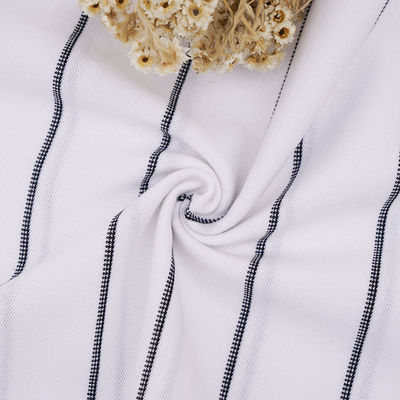 Tissu di cotone puro con maglia singola leggero traspirante a strisce texture morbida