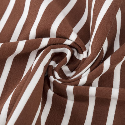 190gm Tessuto a maglia a strisce Filato tinto Puro cotone T-shirt traspirante