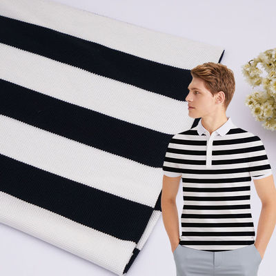 Tessuto liscio a strisce con texture, modale a scatole calde Tessuto a strisce nero e bianco