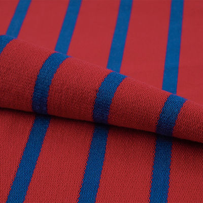 Tessuto a strisce blu e rosso francese larghezza 200 cm cotone puro per felpa con cappuccio