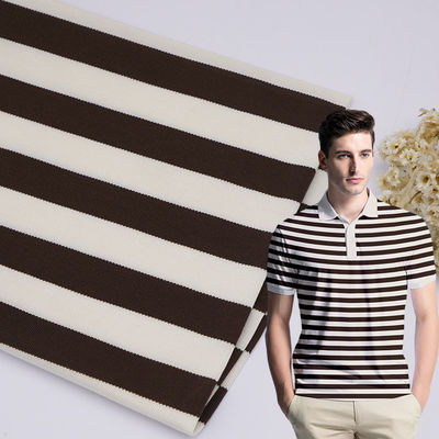 Materiale a strisce adatto alla pelle Tessuto 190gm Stretch Modal Texture For Polo Shirt
