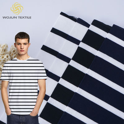 Materiale a strisce di cotone a maglia Tessuto 175cm Abbigliamento sportivo estivo Tessura amichevole per la pelle