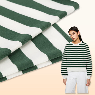Elastico Lycra Tessuto di cotone a strisce Twill Verde E Bianco Stretch Material